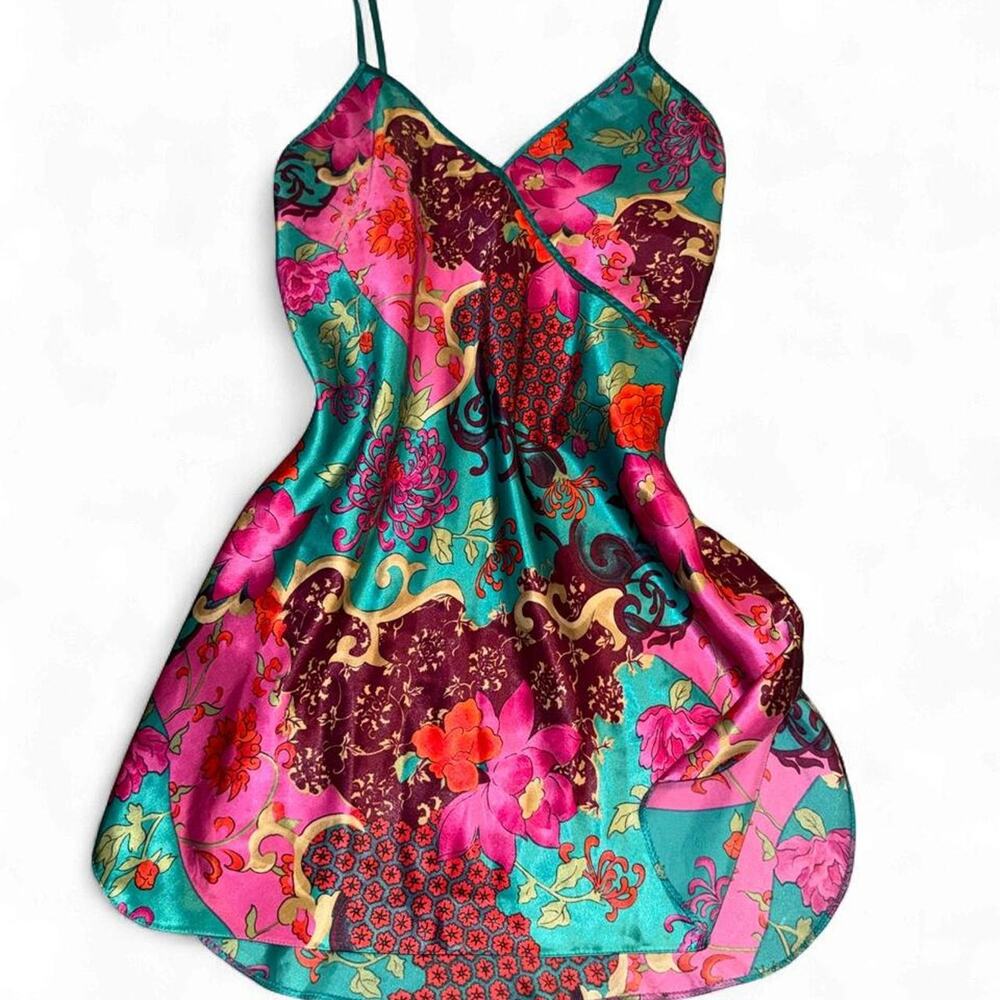 Vintage 90s deena floral satin